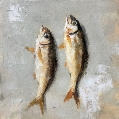 Twee vissen schilderij